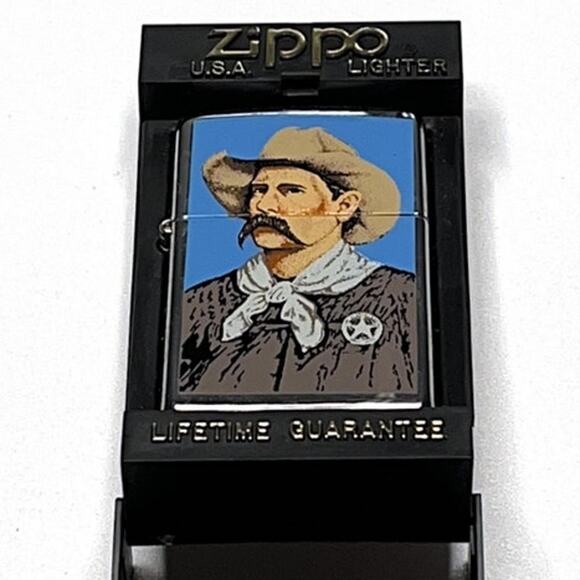 Vintage Zippo Lighter – Wyatt Earp – High Polish Chrome – 1997 XIII NIB - Picture 1 of 6